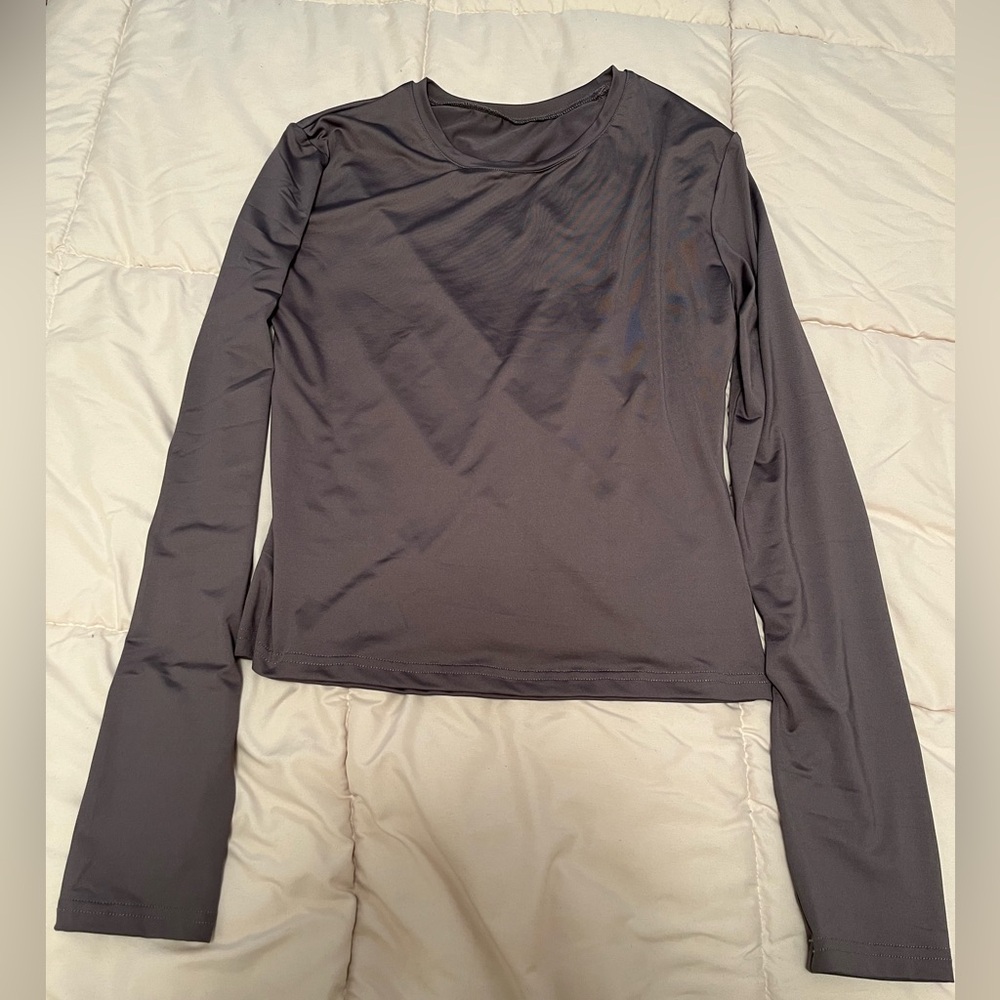 SHEIN Charcoal Long Sleeve Top